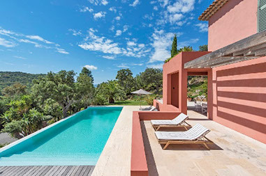 South of france family holiday villa with private pool and sea view